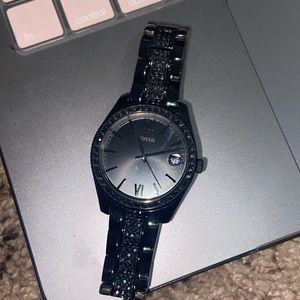 Black fossil watch